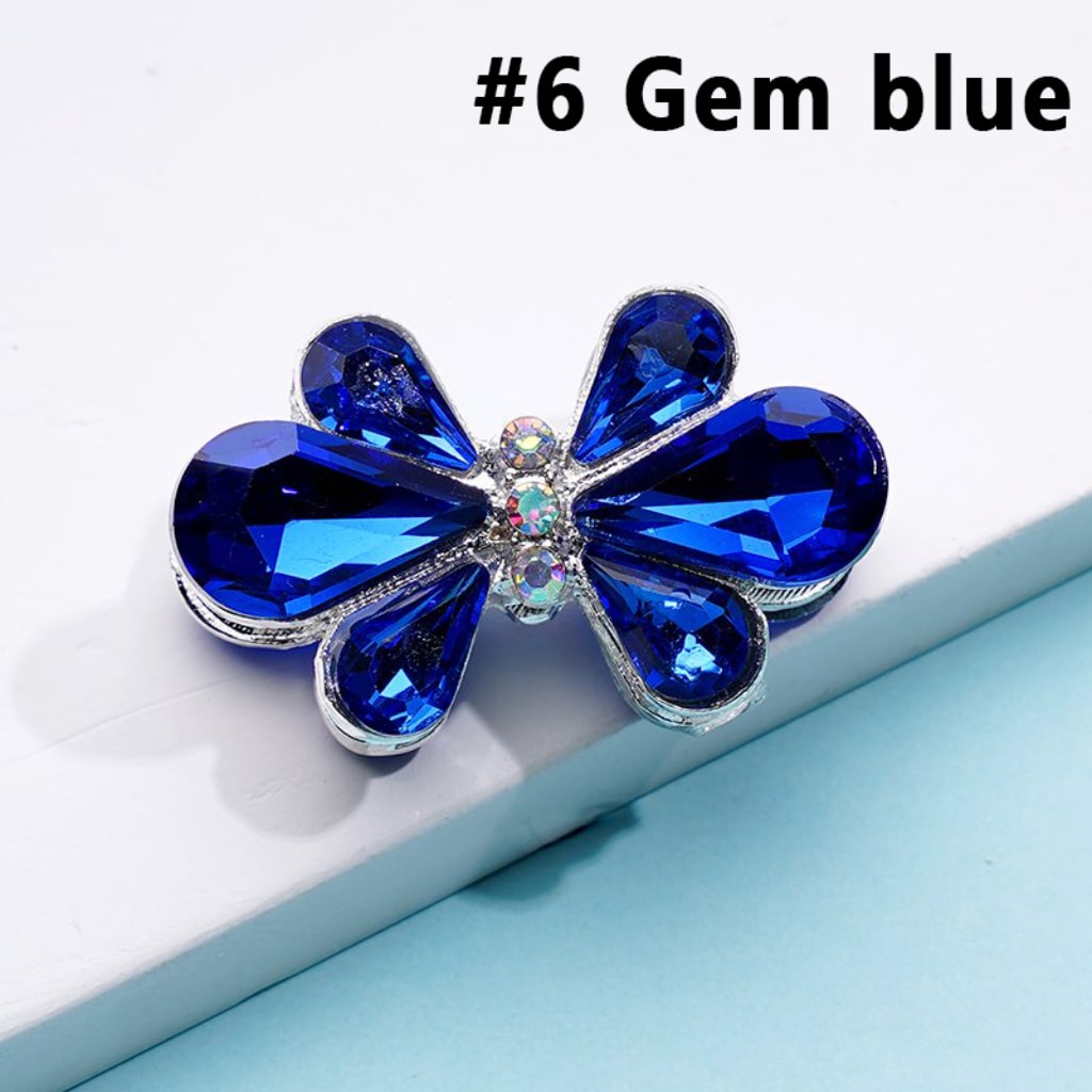 Delicate Fancy Silver Alloy Bowknot Flower with Colorful & AB Rhinestones Beads, Around 28*18MM