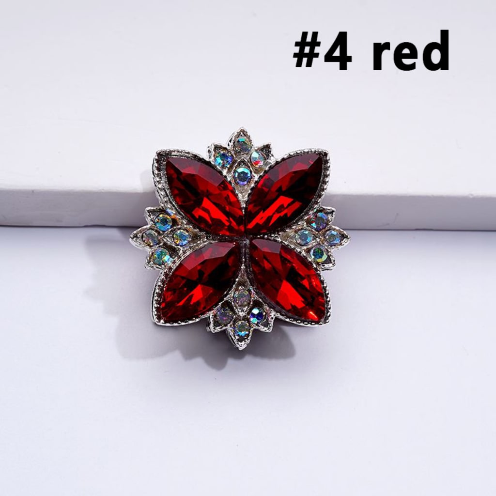 Fancy Bling Bling Silver Alloy Four Leaf Clover with Colorful & AB Rhinestones Beads, Around 26*26MM