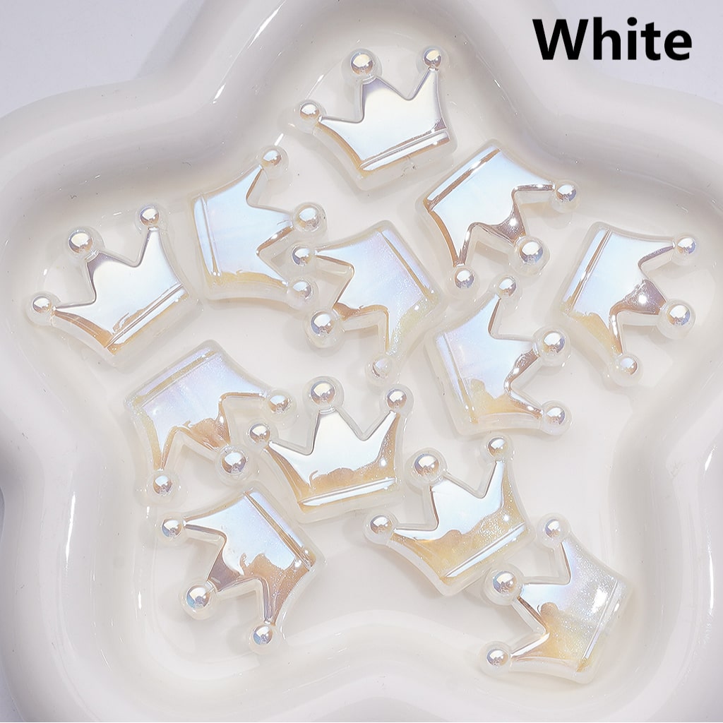 Glitter Shiny Crown Luminous UV Coating Acrylic Beads 22*28MM (Single Color is available for 200pcs Whole bag)