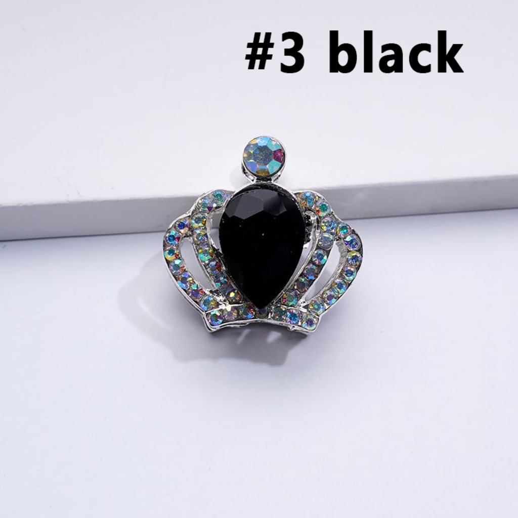 Alloy Bling Bling Silver Crown with Mini AB Rhinestones Colorful Water Drops Beads, Around 24*23MM
