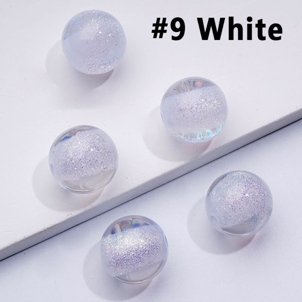 Glitter Galaxy Bling Bling Half Sugar Core Colorful Round Acrylic Beads, 20MM