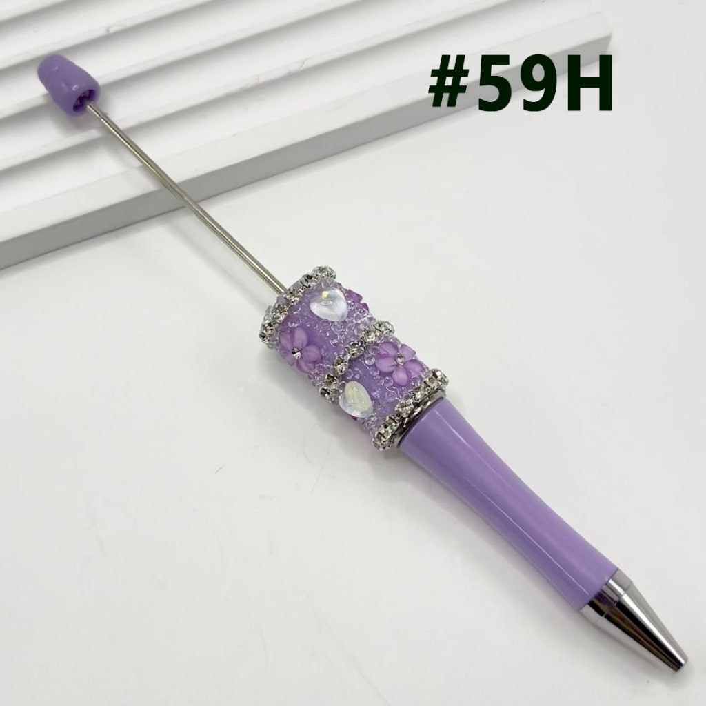 Clear Rhinestone with DIY Beadable Pen Chain Mini Cute Flowers Clear Hearts in Solid Color