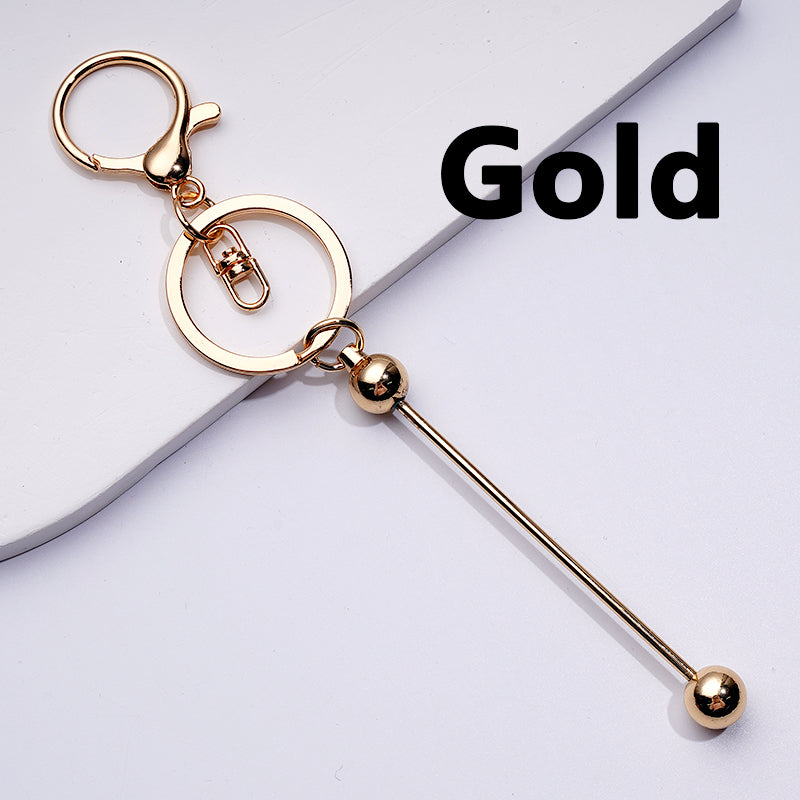 DIY Metal Beadable Bar for Keychains, Beadable with Bar II Bullet Head, 88mm