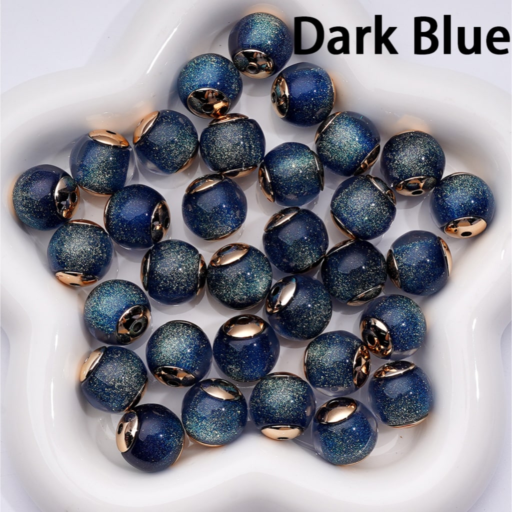 Round Charms with Glitter Sugar Cores & Mini Gold Alloy Spacers, 16MM, Random Mix