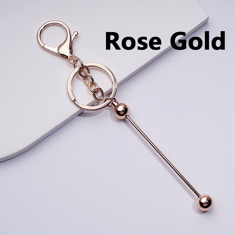 DIY Metal Beadable Bar for Keychains, Beadable with Bar II Bullet Head, 88mm