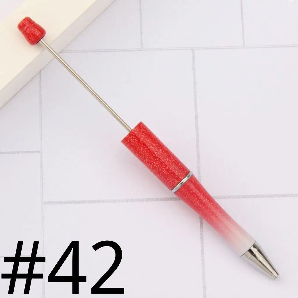 Colorful Plastic Beaded Pens in Solid, Ombre Gradient, and Neon Shades, READ THE DESCRIPTION