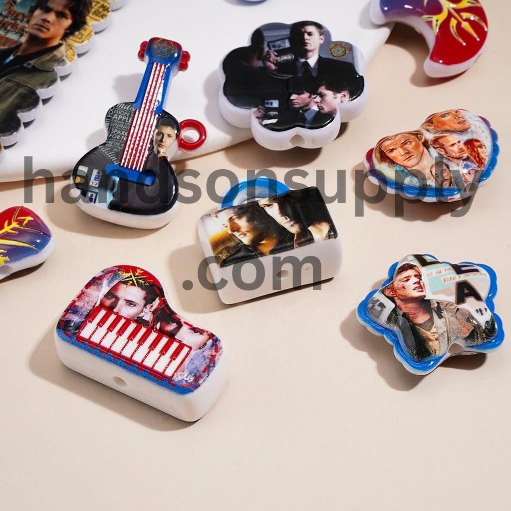 Dark Fantasy Devil & Evil Spirit USA TV Show-Inspired Character Series Acrylic Beads Charms Pendants, Random Mix