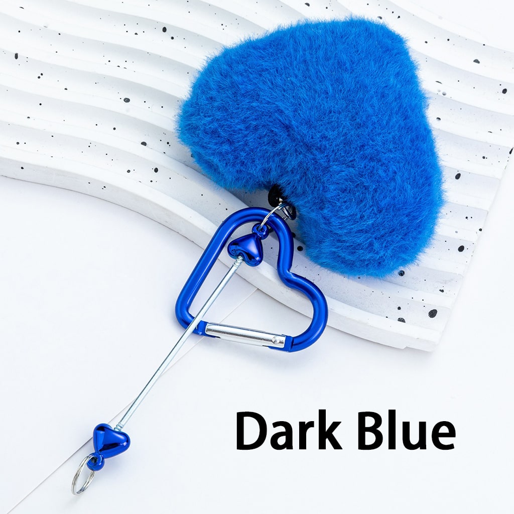 Beadable Metal Heart Shape Frame DIY Pom-Pom Heart Keychain 160MM