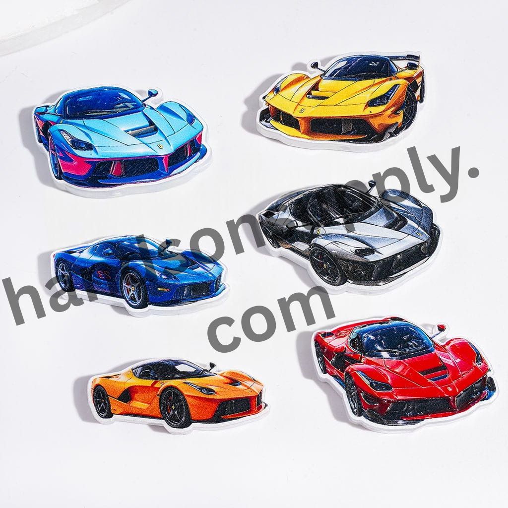 Unique Functional Car-Shaped with Various Vehicle Designs Acrylic Beads, Random Mix