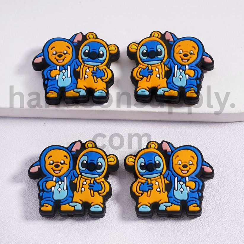 Stitch Lilo & Stitch Mickey & Minnie Mouse Winnie the Pooh & Piglet Donald Duck & Daisy Angel cartoon character Silicone Focal Beads