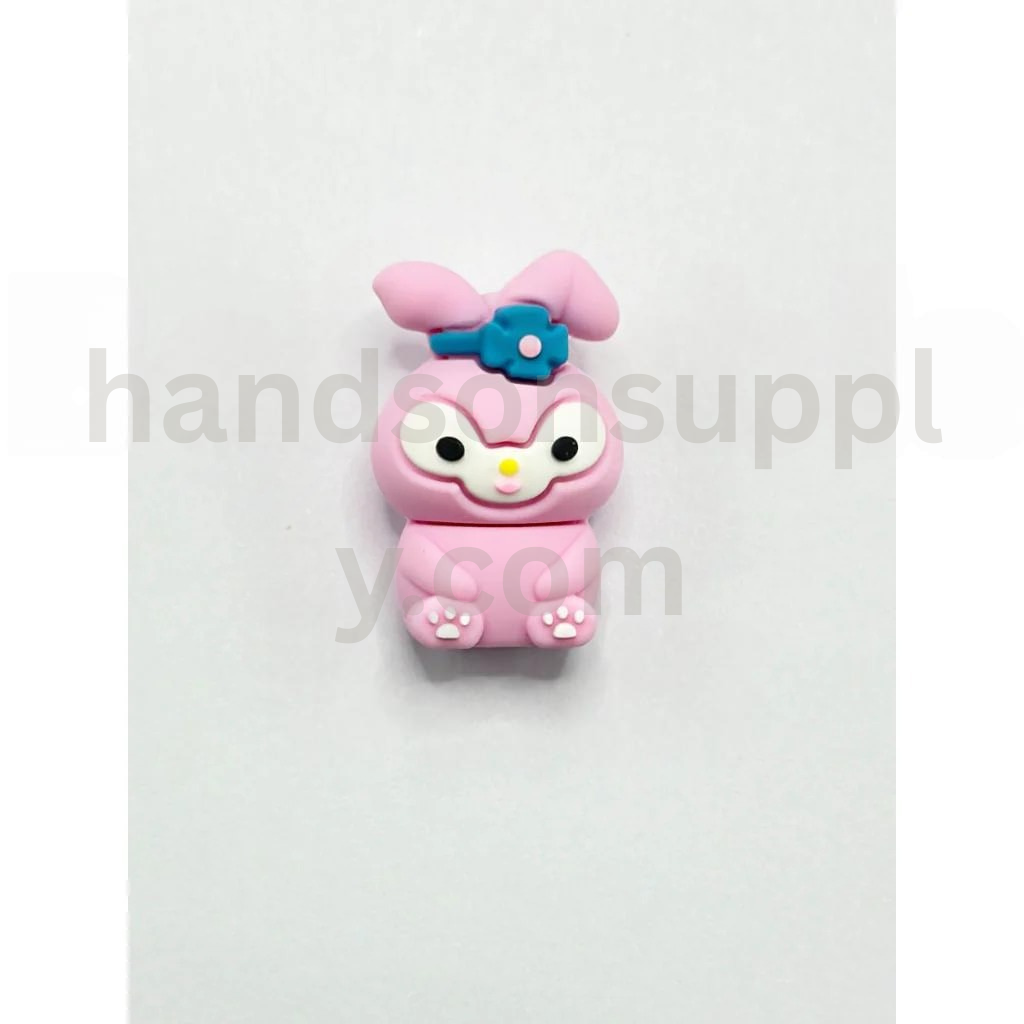 3D Pink StellaLo Bunny Little Cute Rabbit Silicone Focal Beads