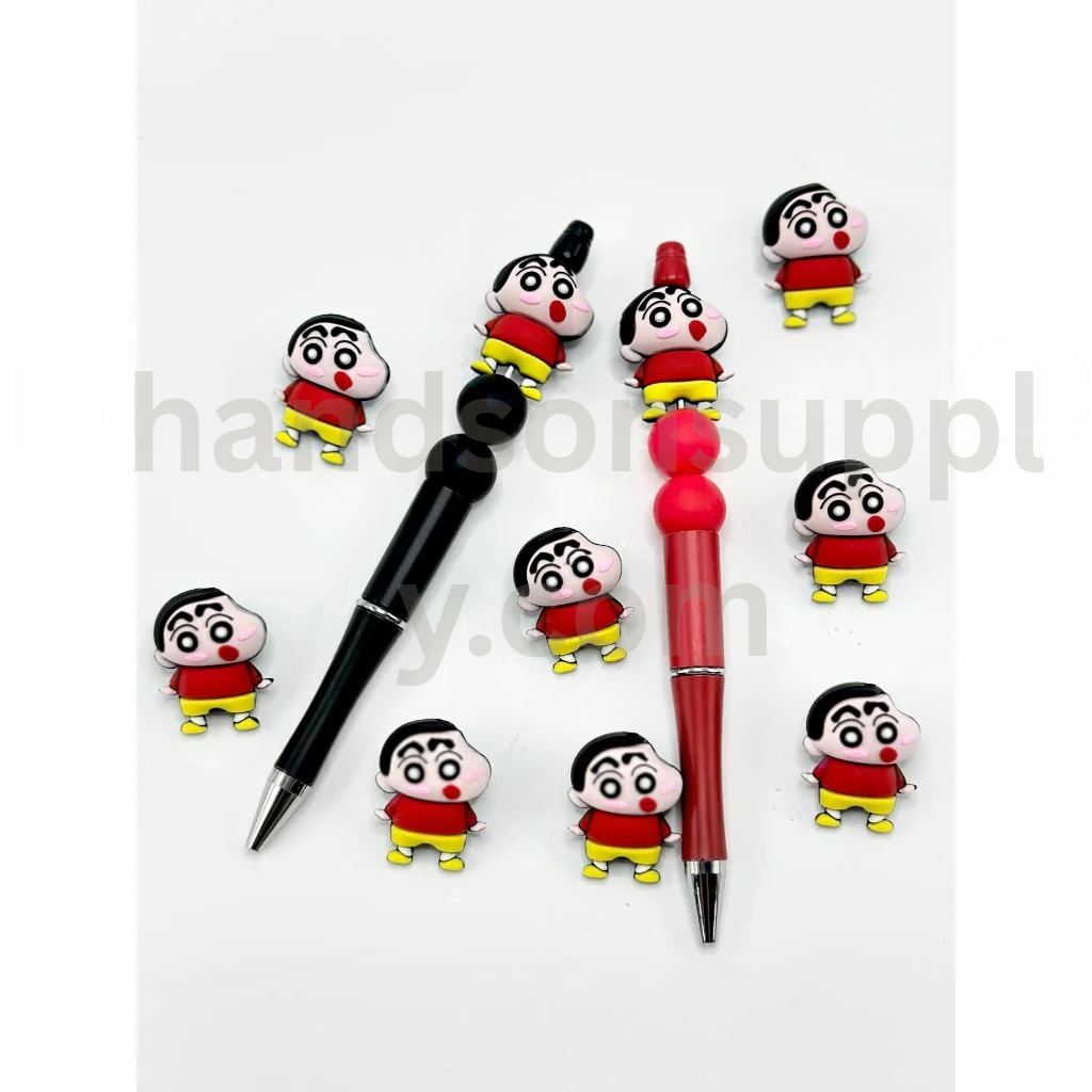 Cute Boy Crayon Shin-cha Japanese Anime 3D Little Silicone Focal Beads