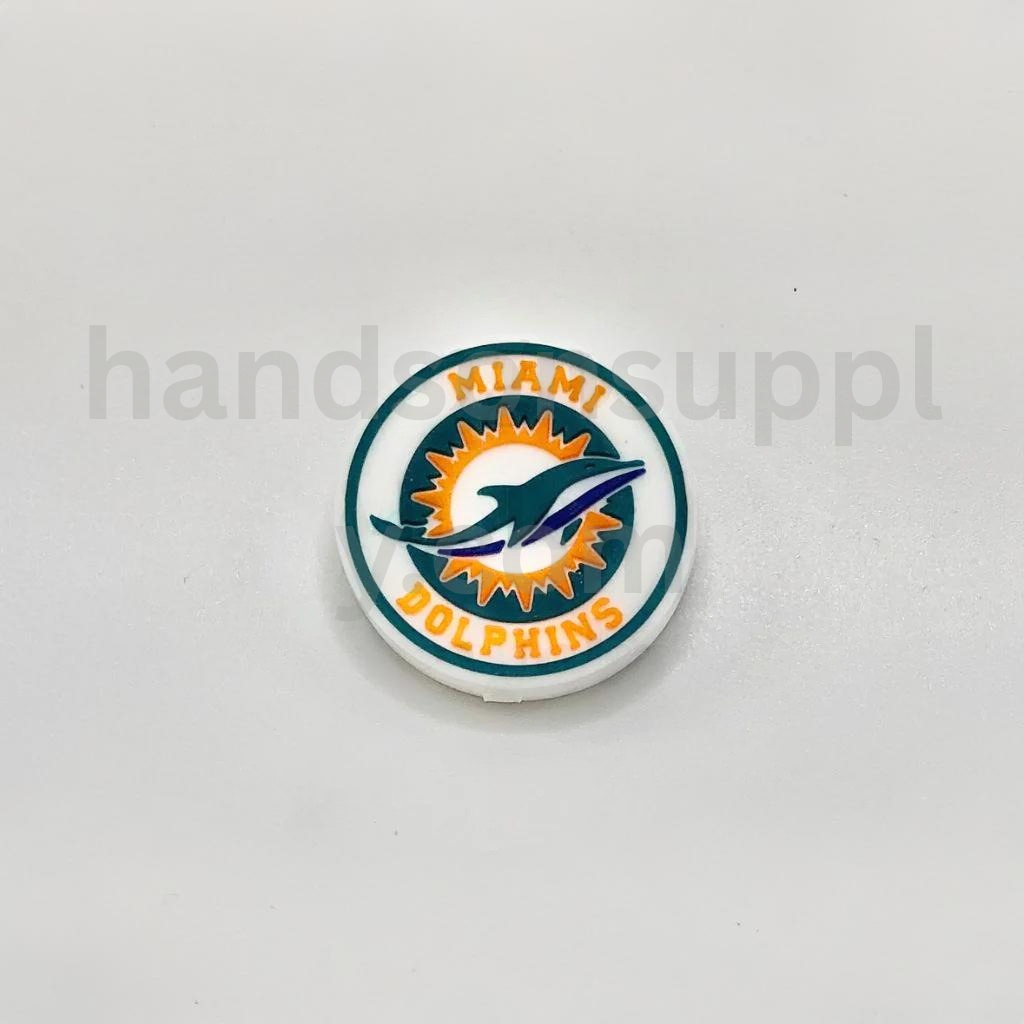 Miami Team Logo Football Theme Silicone Focal Beads