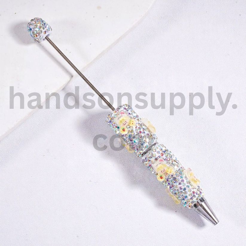 Luminous Cute Little Girls & Adorable Character Designs Beadable Clay Pen with AB Rhinestones Random mix