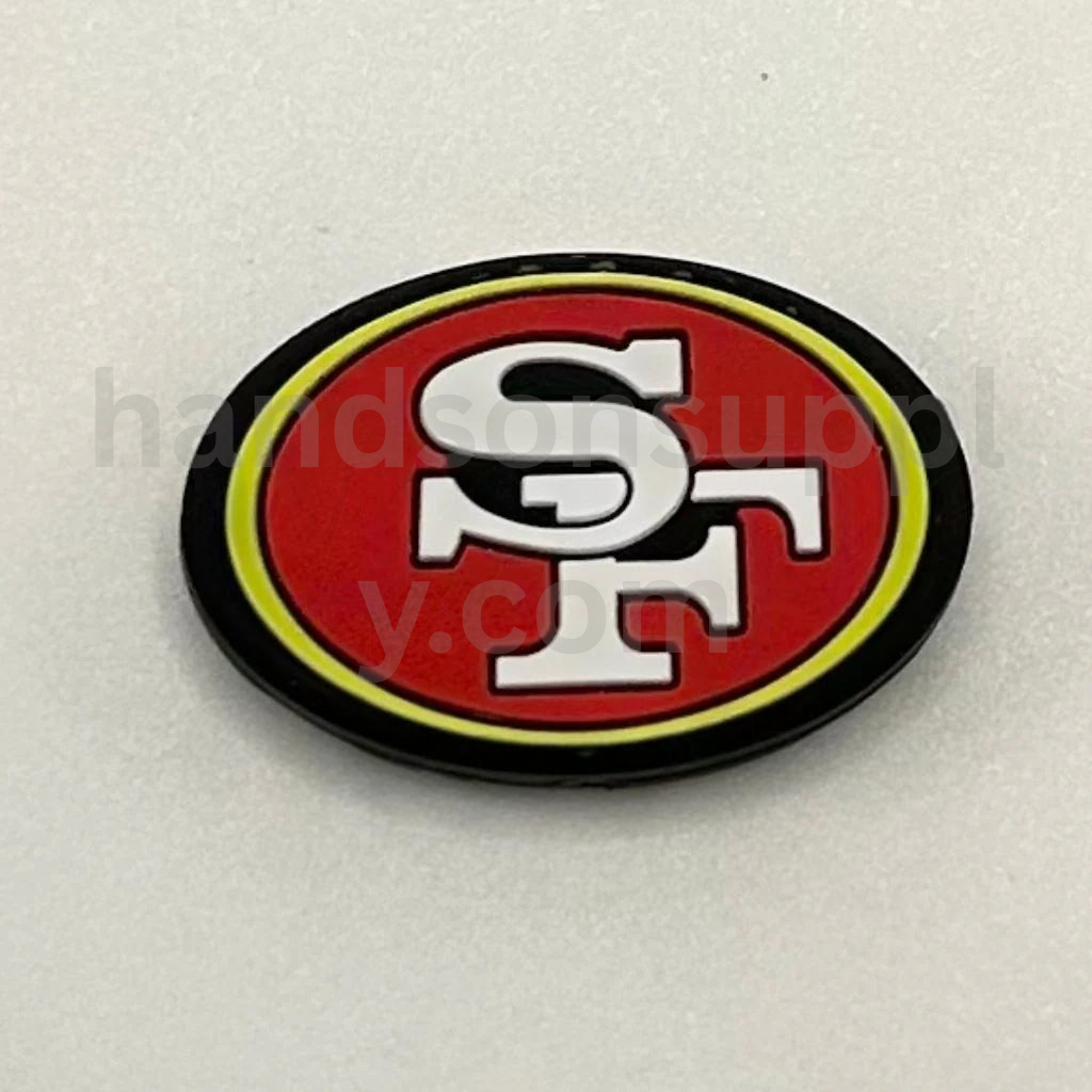 SF 49ers San Francisco Football Logo Theme Silicone Focal Beads