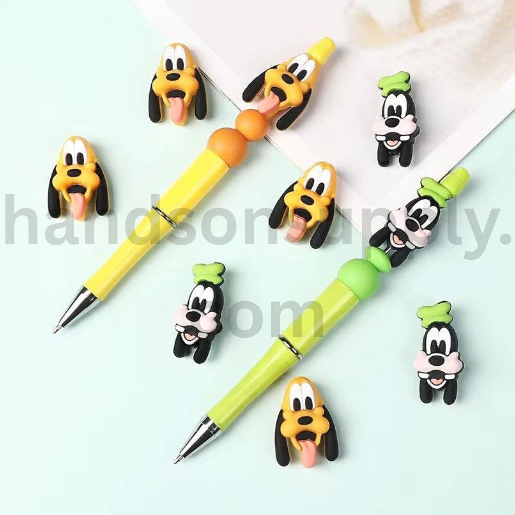 3D Cute Character Series Disney Goofy & Plut Dog Silicone Focal Beads