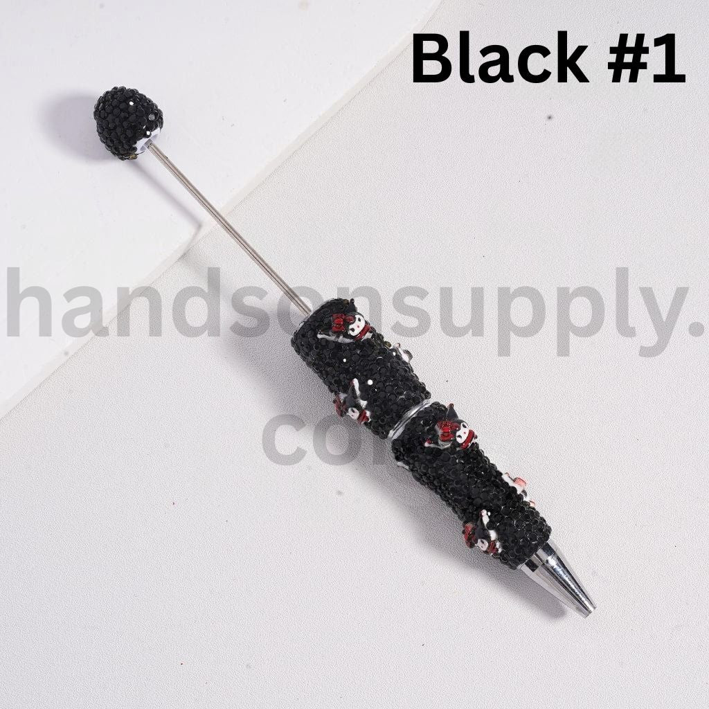 Colorful Beadable Clay Pens with Rhinestones Sanrio Family Charms (Hello Kitty, Pochacco, Pom Pom Purin, Kuromi)