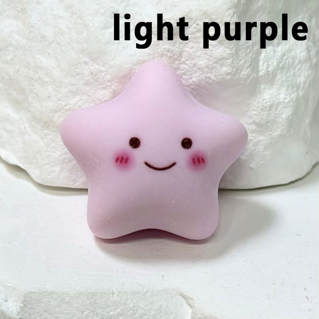 Smile Face Solid Color Star Acrylic Beads, Around 24*23MM
