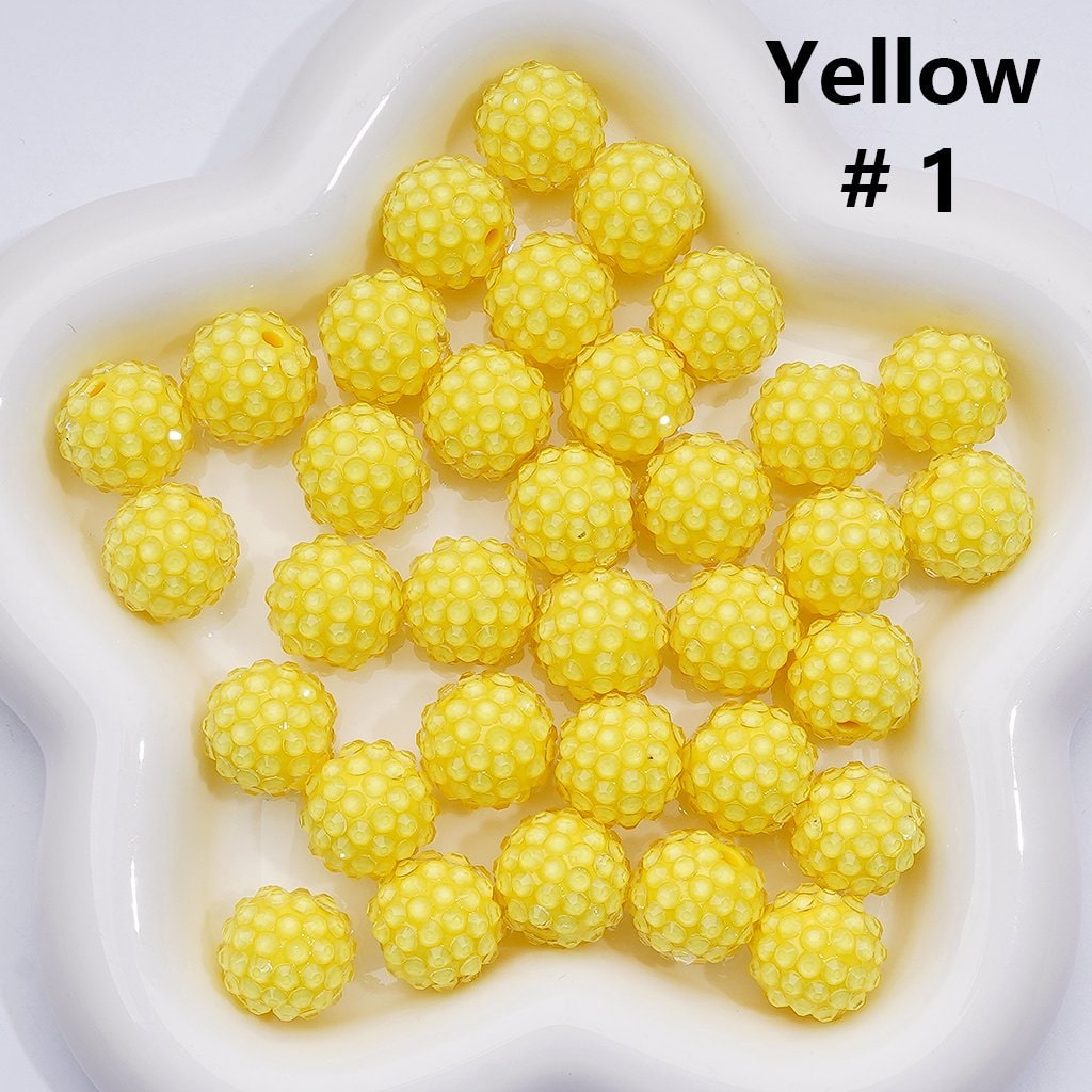 Waxberry Ball Acrylic Beads Clear Round Design with 16MM Rhinestone Sparkle Finish