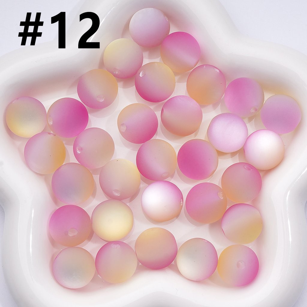 Dual-Tone Cat Eye Acrylic Beads – Frosted Round Design, 16MM