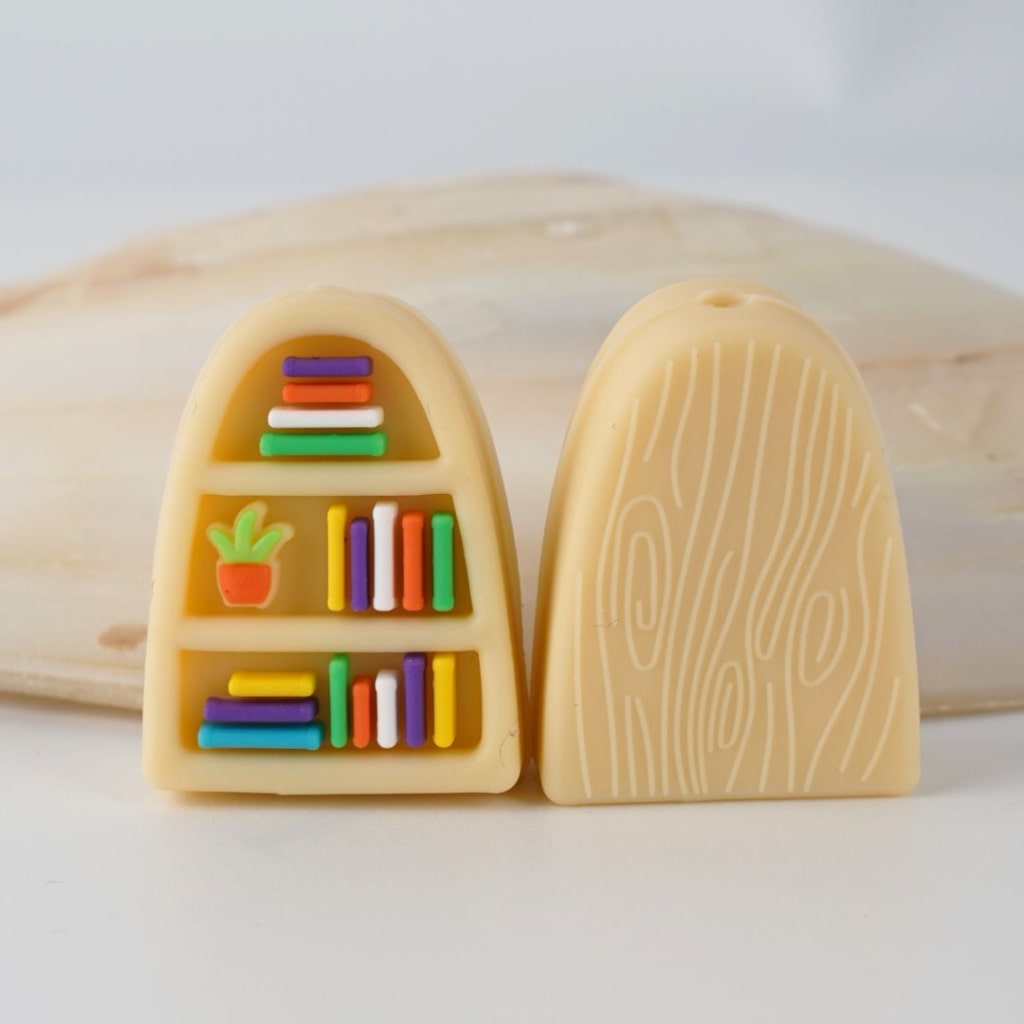 3D Bookcases Vivid Cute Booksheves Silicone Focal Beads