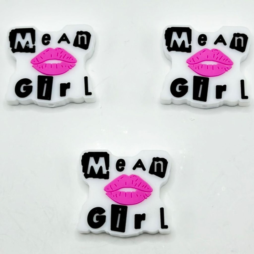 Rose Red Lip Mouth Mean Girl Silicone Focal Beads