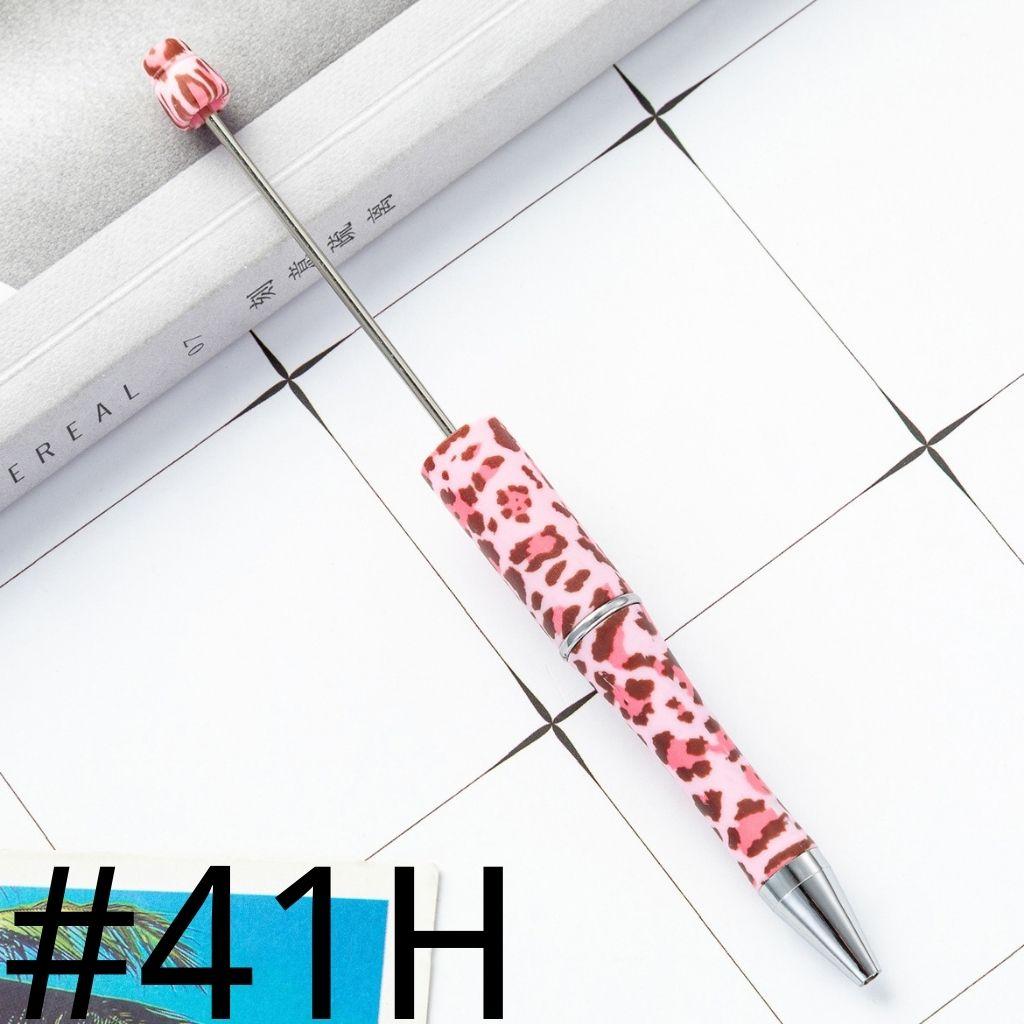 Red and Pink Cheetah Printed Beadable Pens Number 41H