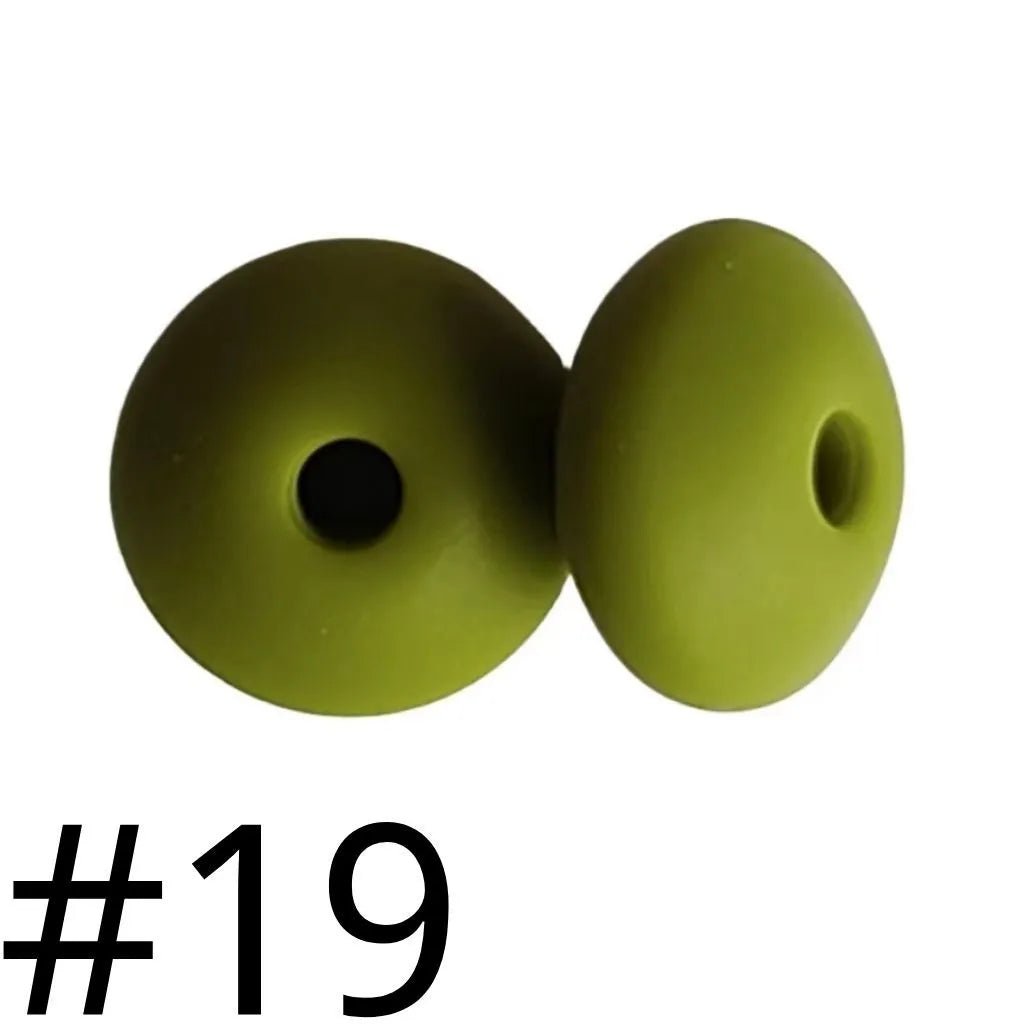 Lentil Silicone Beads Spacers Saucers 12mm