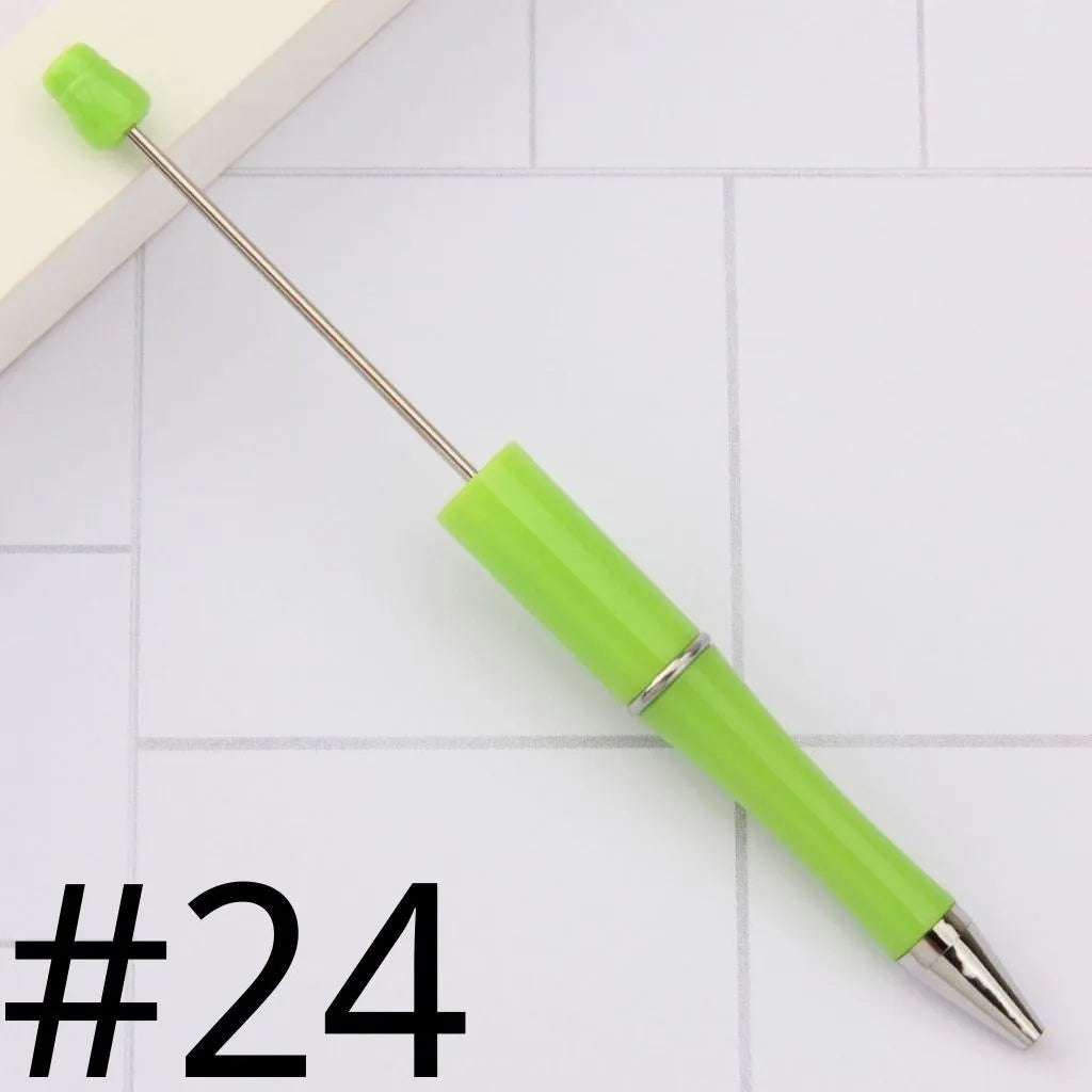 Colorful Plastic Beaded Pens in Solid, Ombre Gradient, and Neon Shades, READ THE DESCRIPTION