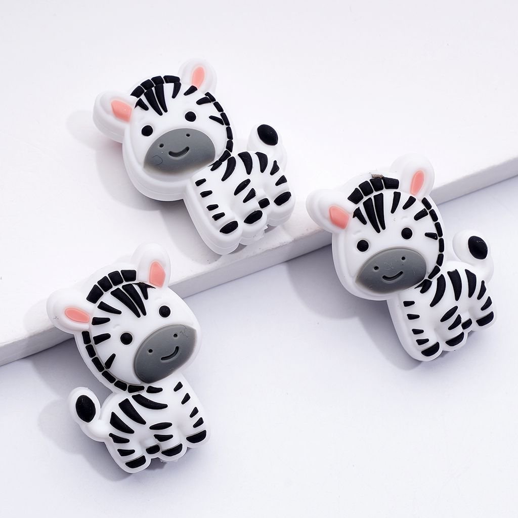 Adorable Striped Zebra Silicone Focal Beads – Charming & Playful Design