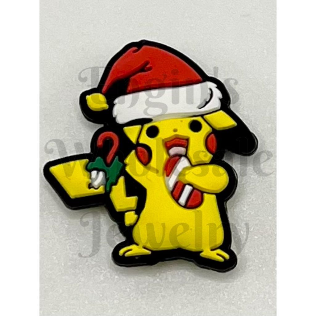 Small Monster with Red Christmas Hat Silicone Focal Beads (Ship out in Around 4-6 Days after Ordering)