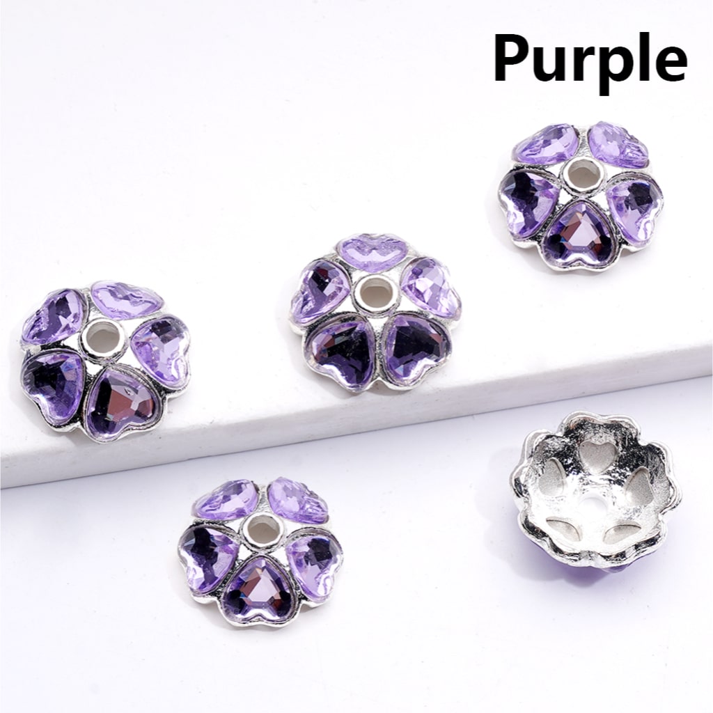 Metal Alloy Beads Cage Cap Heart Rhinestones Silver 16MM (Single Color is available for 100pcs(Whole Bag))