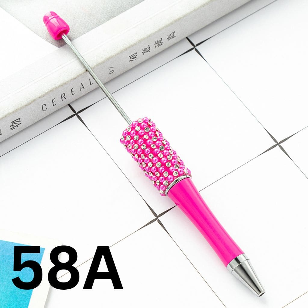 Beadable Pens with Rhinestones and Flatback Pearls in Elegant Solid Colors