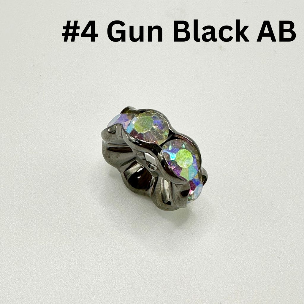 Wavy Spacers with Rhinestones in Solid Colors, Huge, 20mm, ZJ