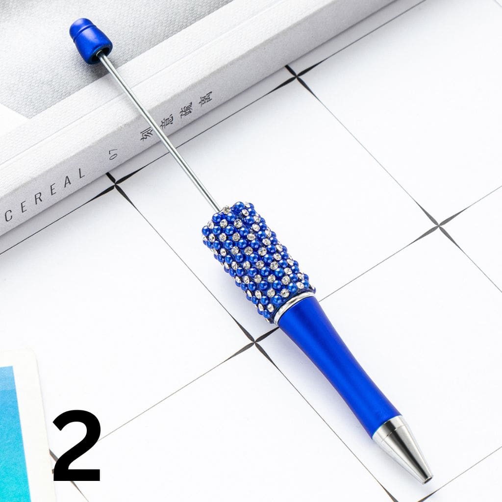 Beadable Pens with Rhinestones and Flatback Pearls in Elegant Solid Colors