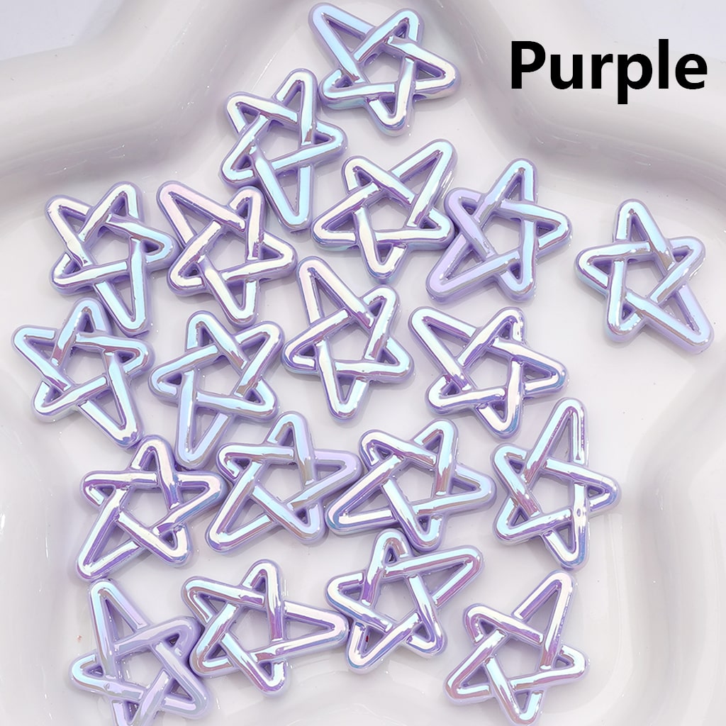 UV Coated Acrylic Beads Shiny Five-Pointed Star Design Multi-Color 19×24MM (Single Color is available for 500pcs(Whole Bag))