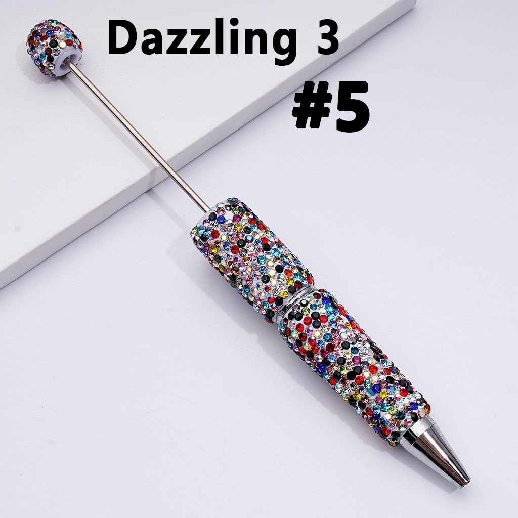 Beadable Clay Pens – Fully Wrapped in Multi-Color & AB Rhinestones for a Vibrant, Eye-Catching Design