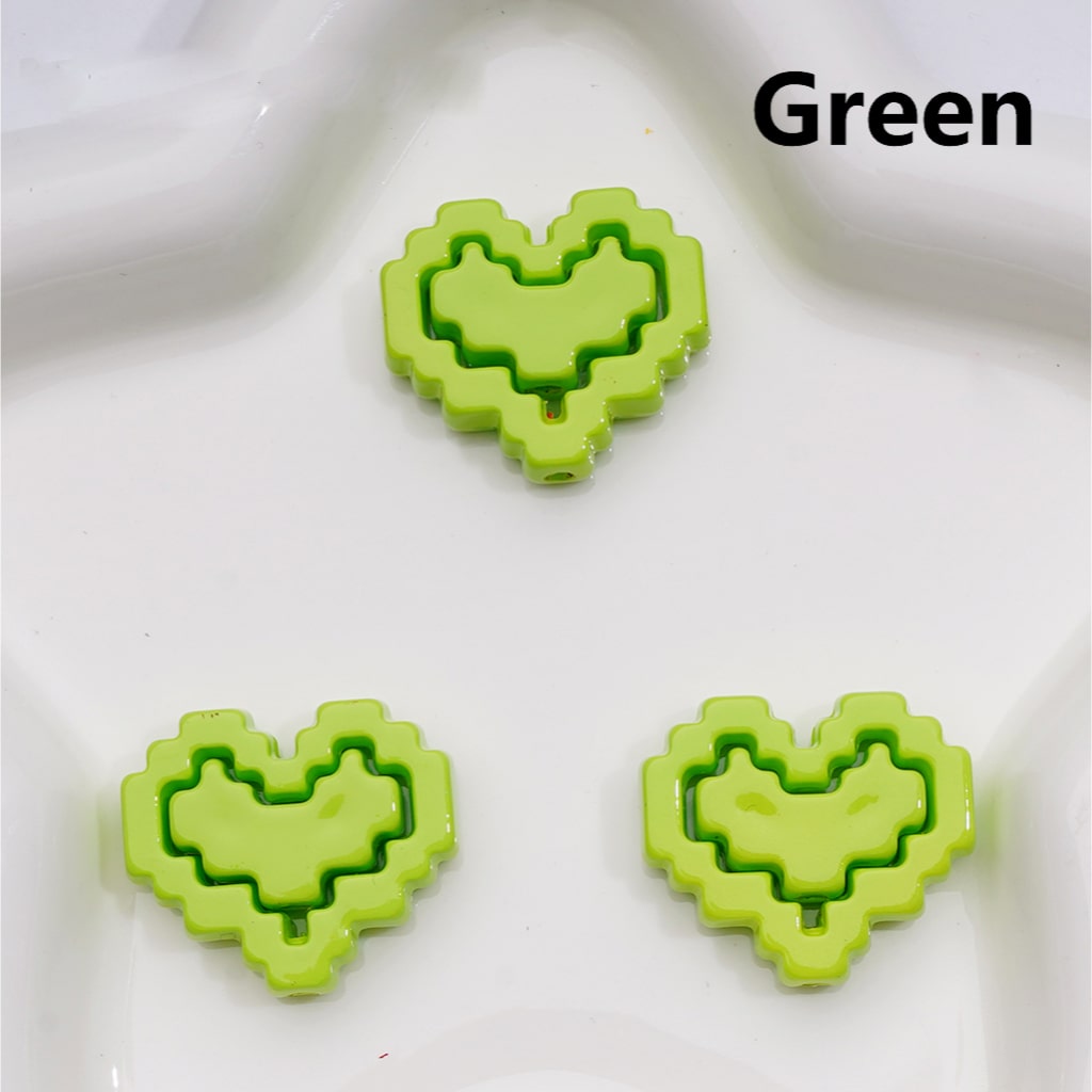 Hearts & Hearts Frame Puzzle Set Acrylic Beads Cute 30*26MM (1pcs heart + 1pcs heart frame is 1 set, 20pcs is 10 sets, Single Color is available for 200 sets Whole bag)