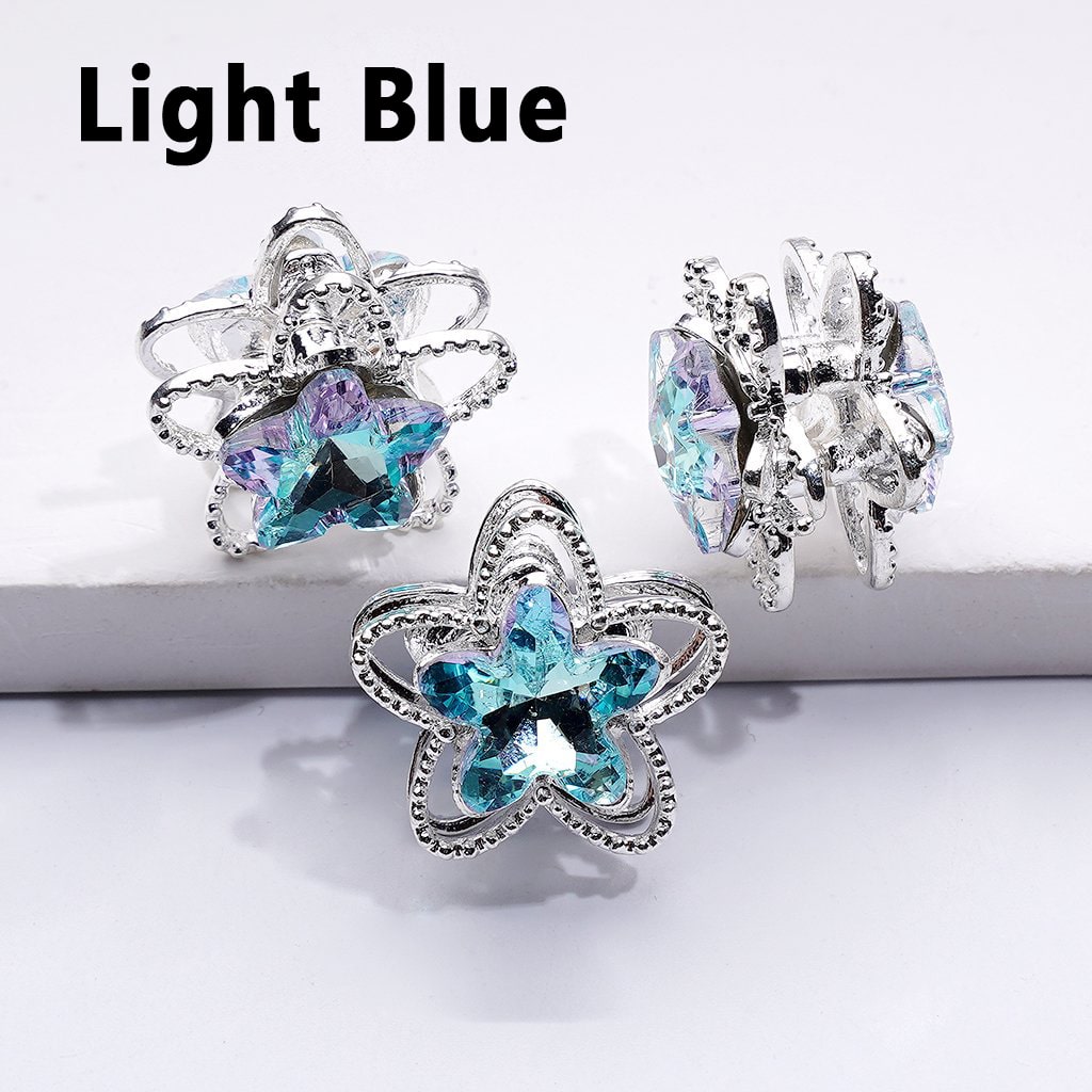 Elegant Silver Alloy Flower Bead with Multi-Color Sparkling Rhinestones, Around 19MM