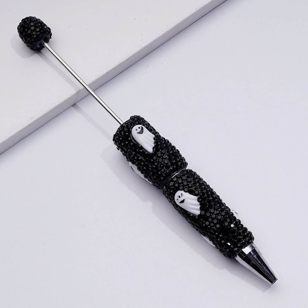 Ghost Pumpkin Clown Halloween Series Black Rhinestones Beadable Clay Pens