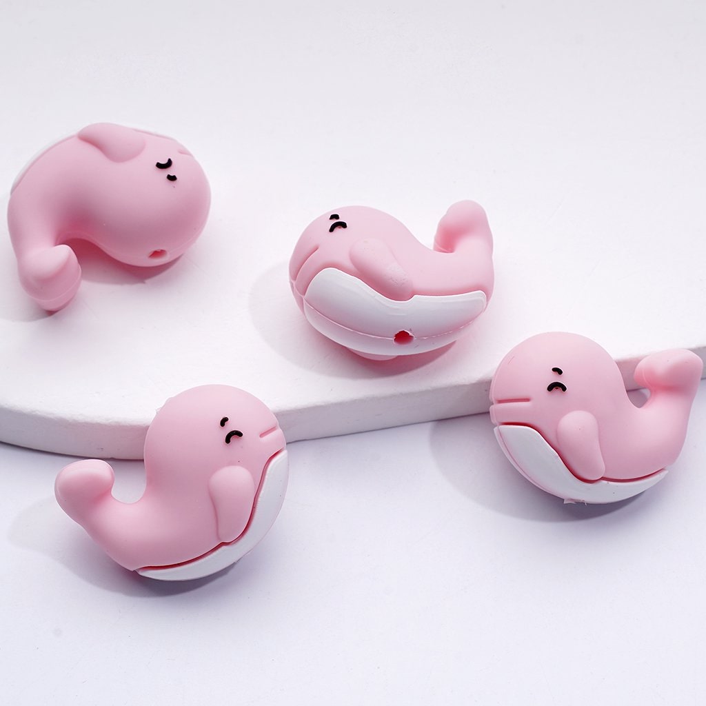 Vibrant 3D Blue Whale Silicone Beads – Adorable Ocean-Themed Focal Accent