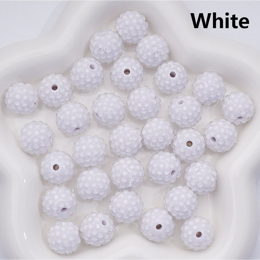 Waxberry Ball Acrylic Beads Clear Round Design with 16MM Rhinestone Sparkle Finish