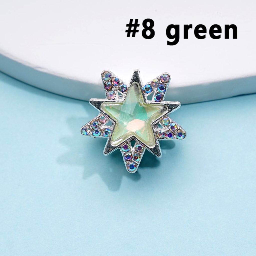 Stars Bling Bling Silver Alloy with Colorful Stars Mini AB Rhinestones Beads, Around 20MM