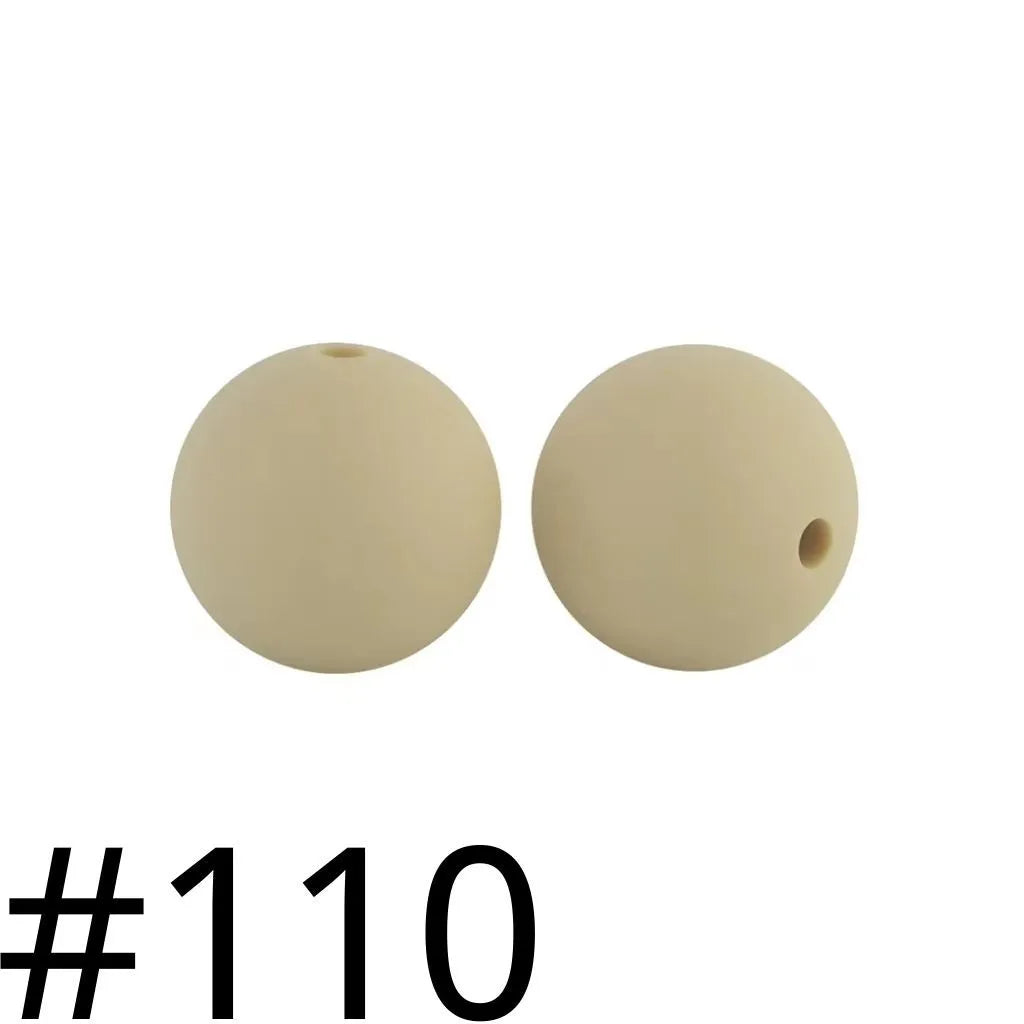 Silicone Beads, Solid Colors, 15 mm