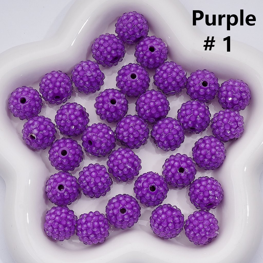 Waxberry Ball Acrylic Beads Clear Round Design with 16MM Rhinestone Sparkle Finish