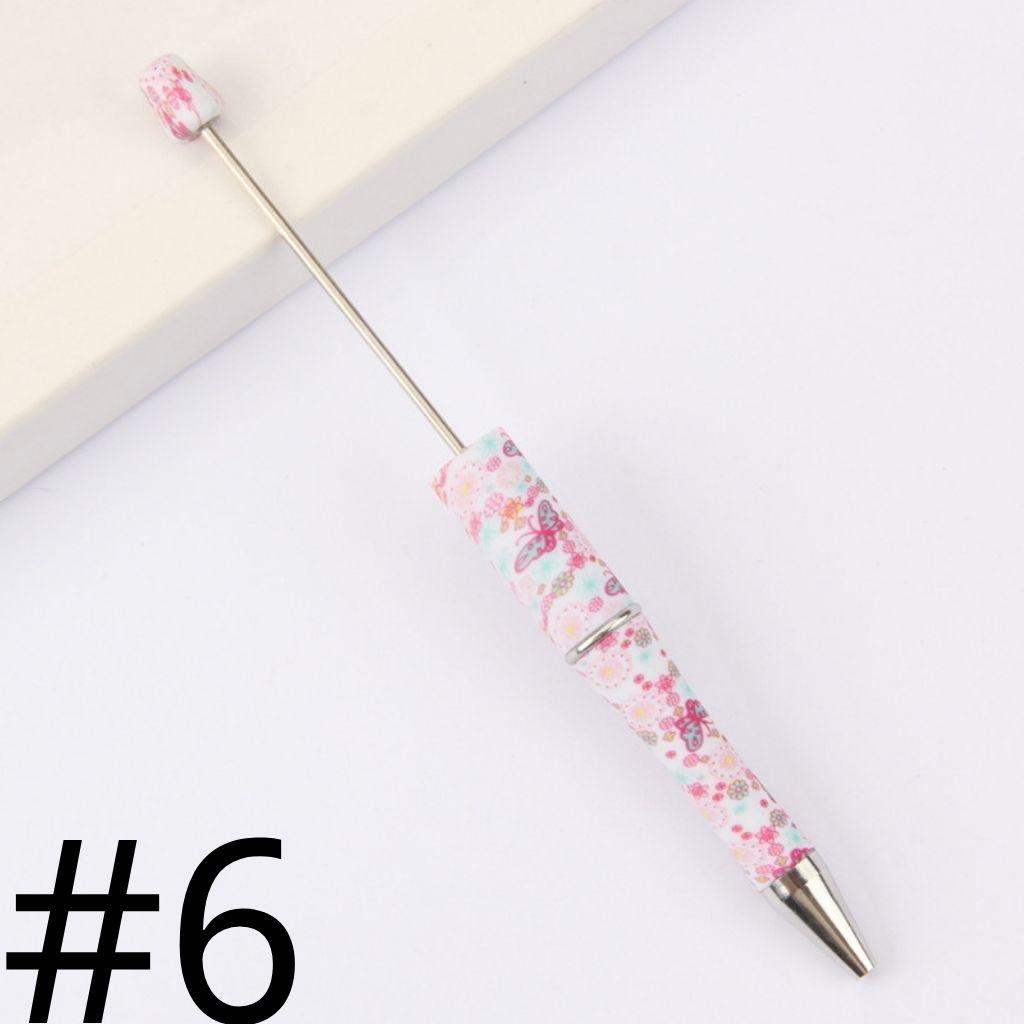 Butterfly Pink Printed Beadable Pens Number 6