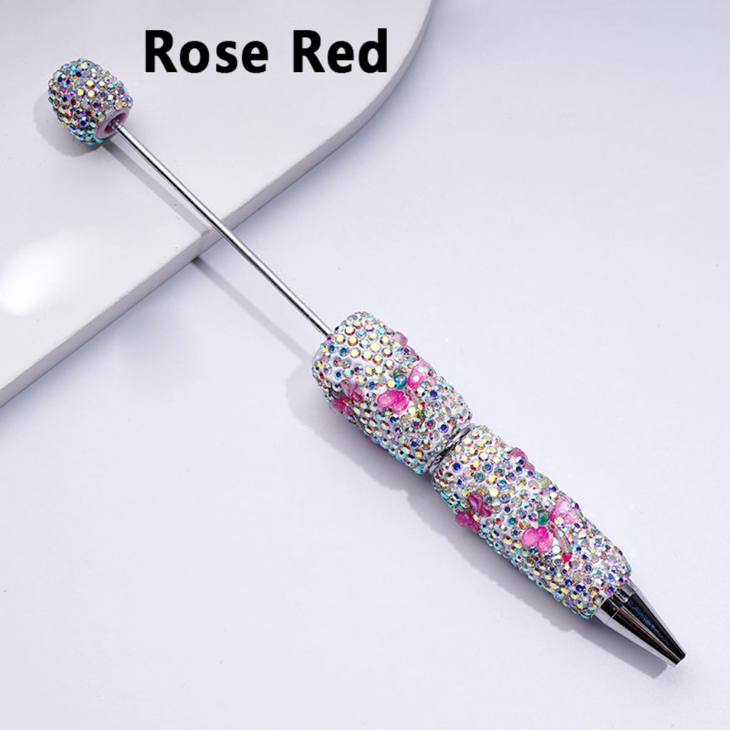 Beadable Clay Pens with Mini Cute Dragonfly Design AB Rhinestone Embellished