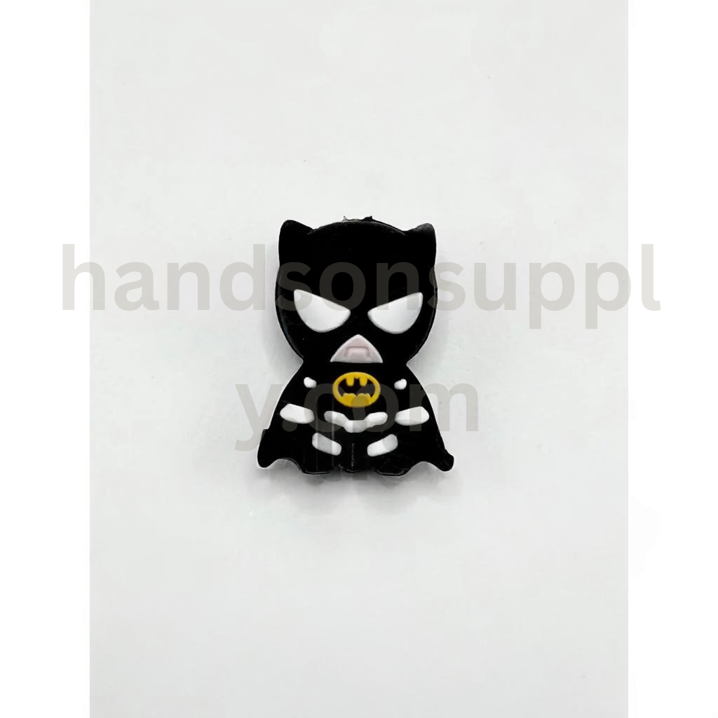 3D Cartoon Superhero Bat Character Design Silicone Focal Beads