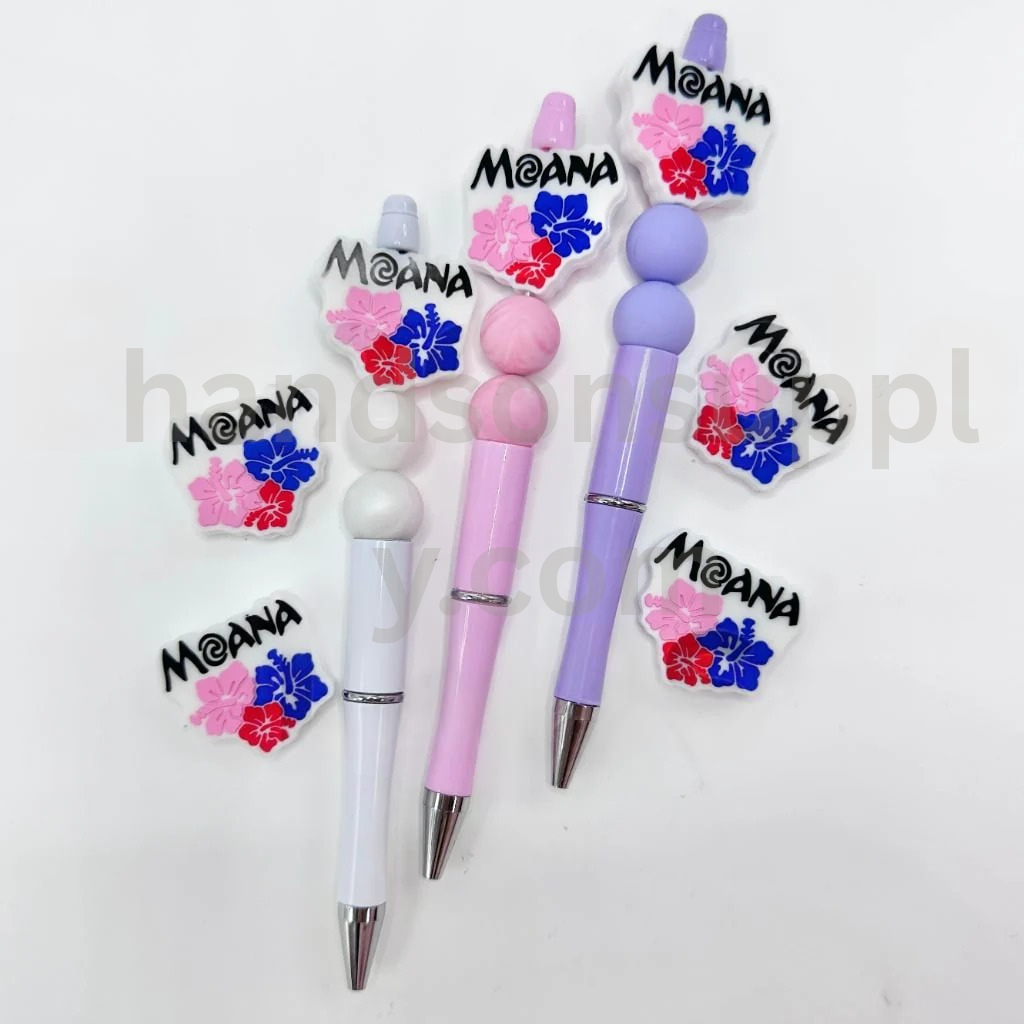 Moan Blue Pink Red Floral Silicone Focal Beads