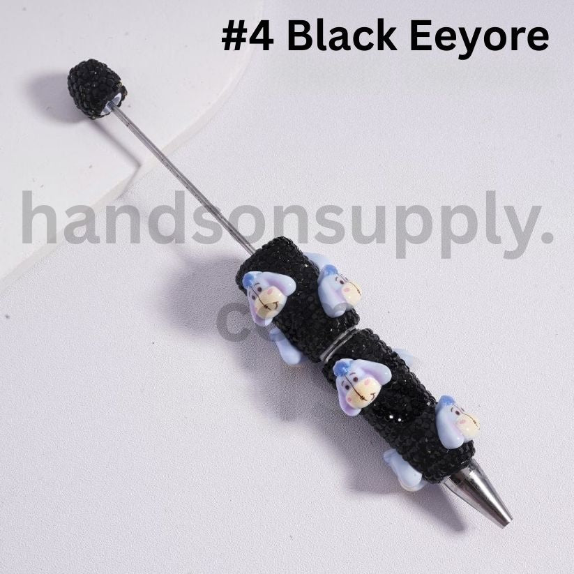 Winnie the Pooh & Friends characters Beadable Clay Pens with AB Black Rhinestones